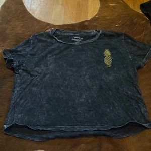 Black acid wash, Imperial Motion crop tshirt.